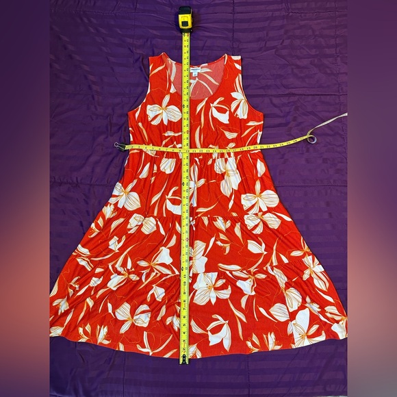 Ava & Viv Red and White Floral Dress Tropical - Picture 9 of 9